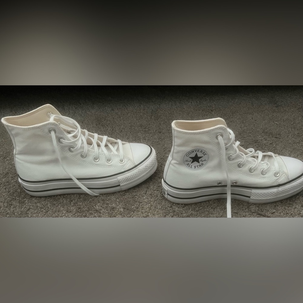 Unisex Converse White High-Top Sneakers with Black Trim